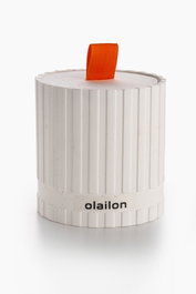 Aberto Design Vela de Hormigón con Cinta, Ámbar, Blanco, Ø 8 cm x 8.5 cm